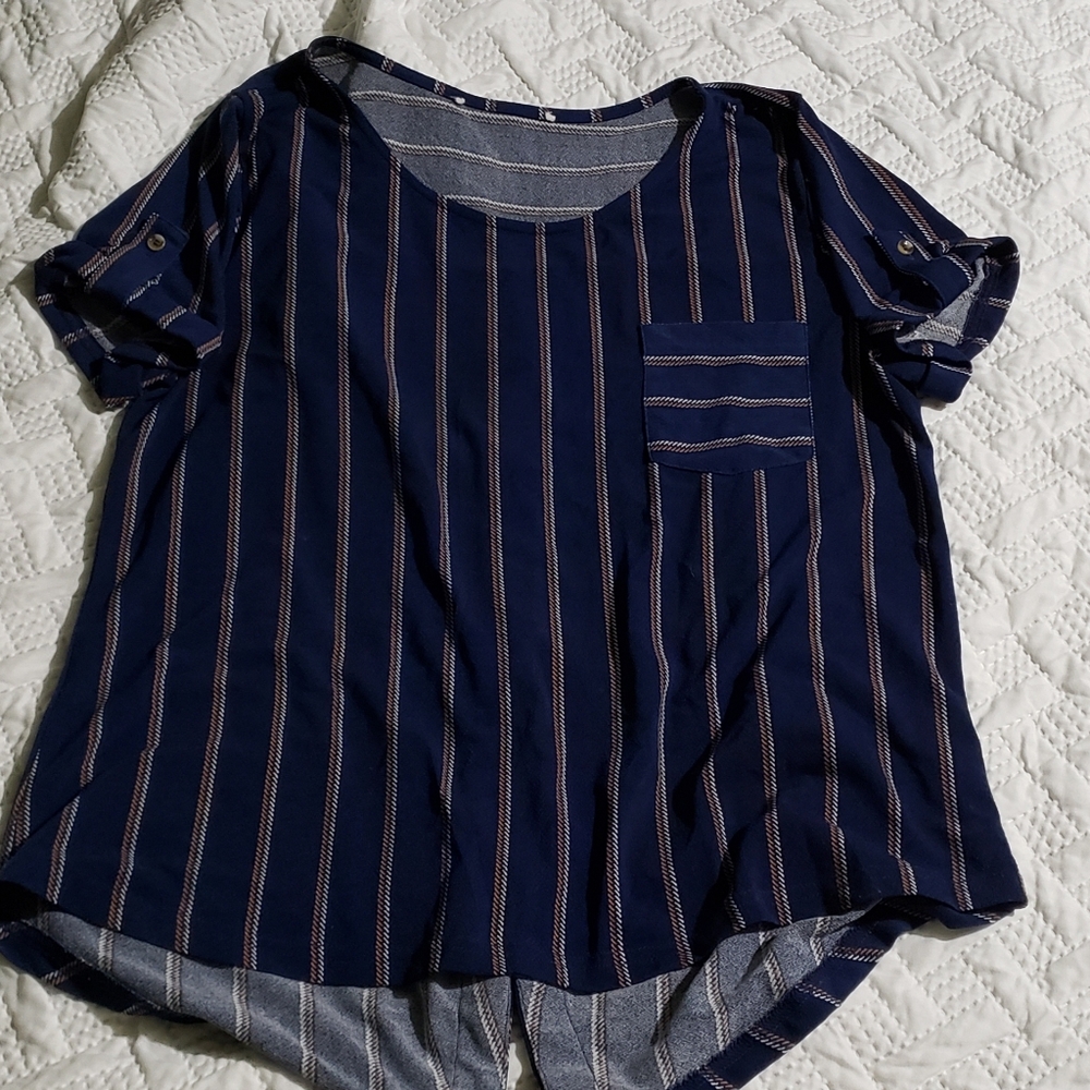 Ladies blouse size Large navy blue